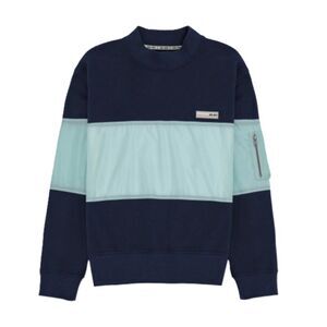 WE-AR4 'Mixed Up' Sweatshirt in Navy and Light Blue - Size XS-  NEW W TAGS